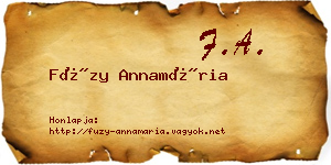Füzy Annamária névjegykártya